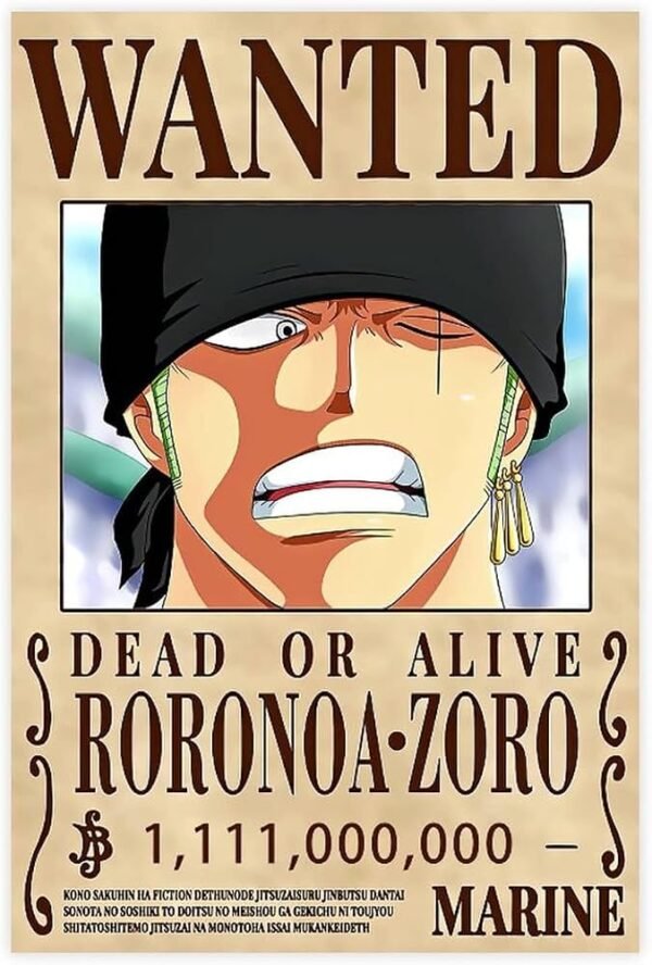 Wanted Poster - Roronoa Zoro